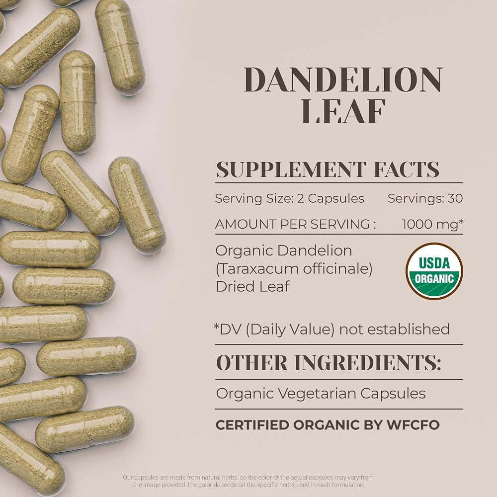 Garden Organics Dandelion Leaf USDA Organic Capsules