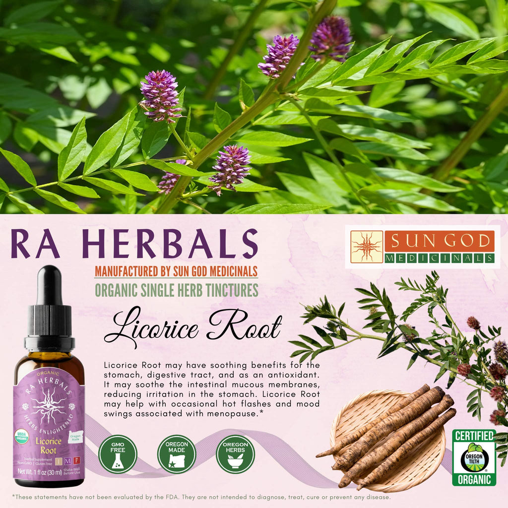 Sun God Medicinals Ra Herbals Organic Licorice Root Liquid Extract - 1 fl oz - image 3