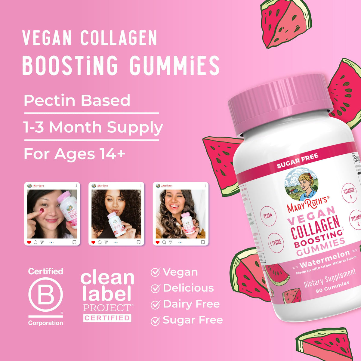 MARYRUTH'S Vegan Collagen Gummies for Women & Men - 90 Count - image 8