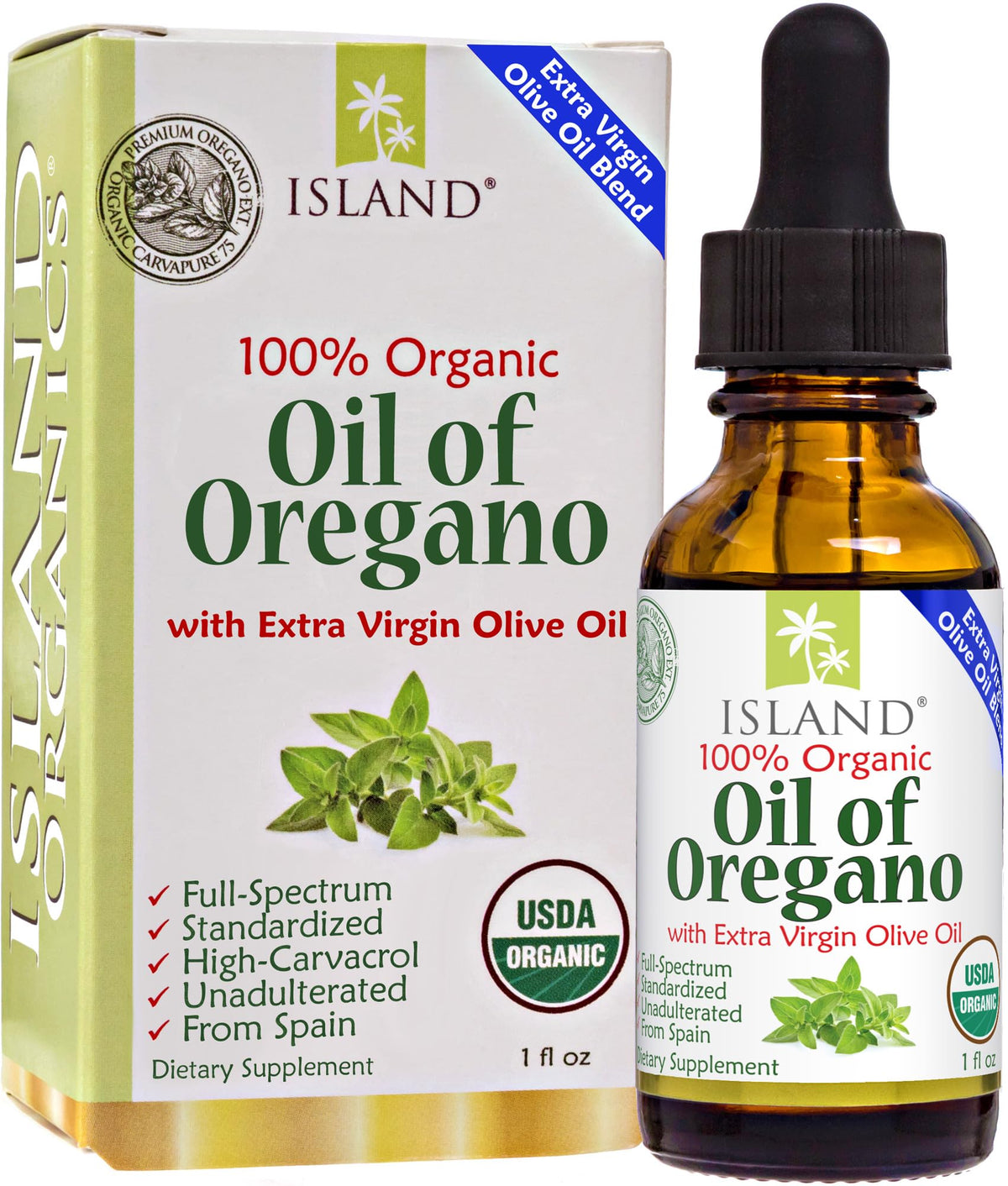 Island Nutrition Oil of Oregano Organic Drops - 1 Fl Oz