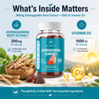 AFXMATE Ashwagandha Gummies with Vitamin D3 - 120 Gummies - image 3