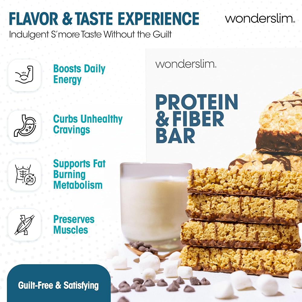 WonderSlim High Protein High Fiber Bars Fluffy S'more Crisp - 7 Pack - image 3