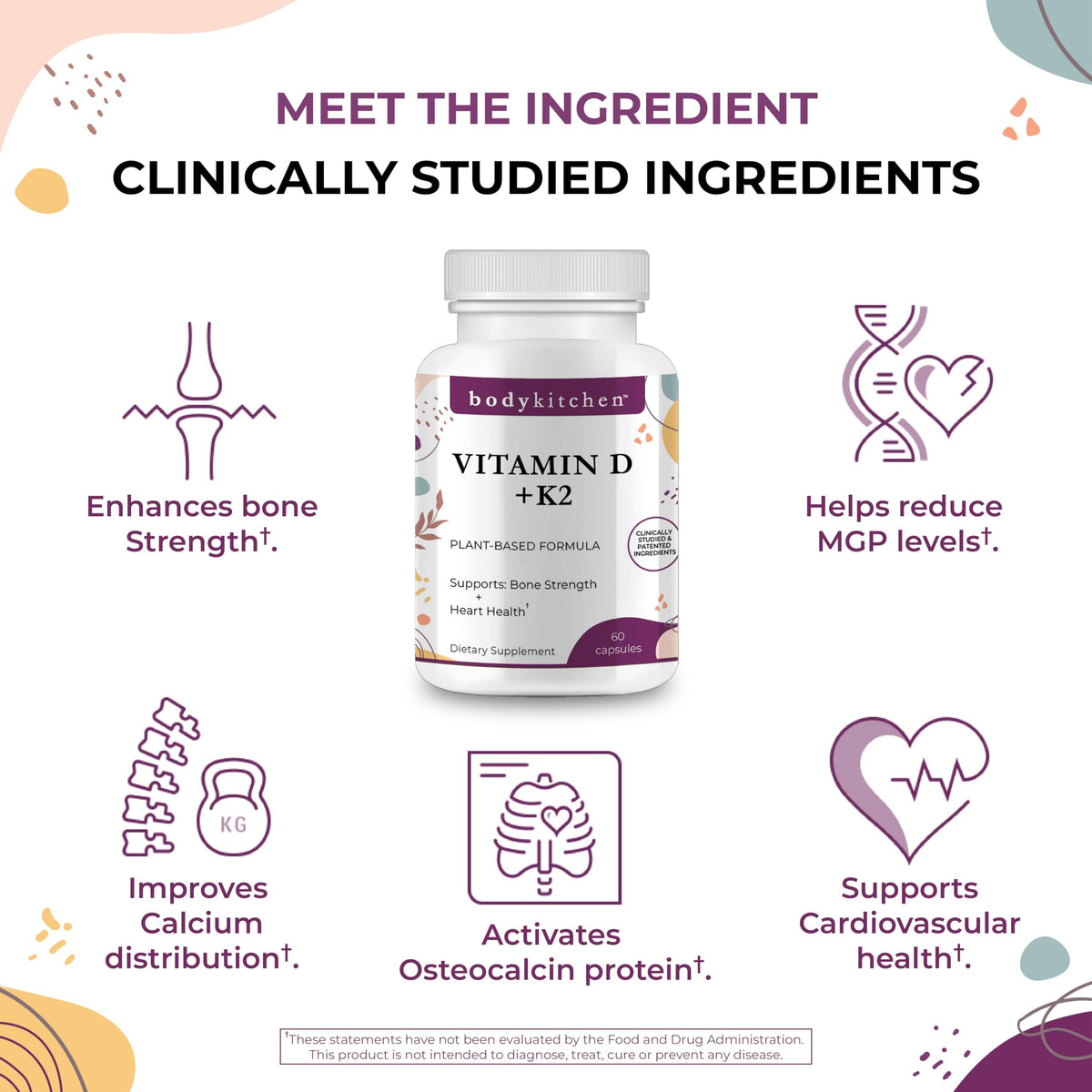 Body Kitchen Vegan Vitamin D3 + K2 MK7 5000 IU - 60 Capsules - image 3
