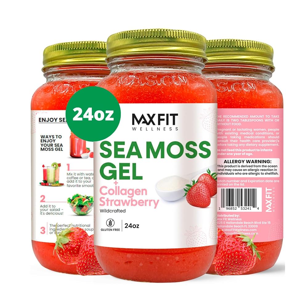 MAX FIT Sea Moss Gel - Pure Wild Crafted Irish Seaweed Moss 24oz