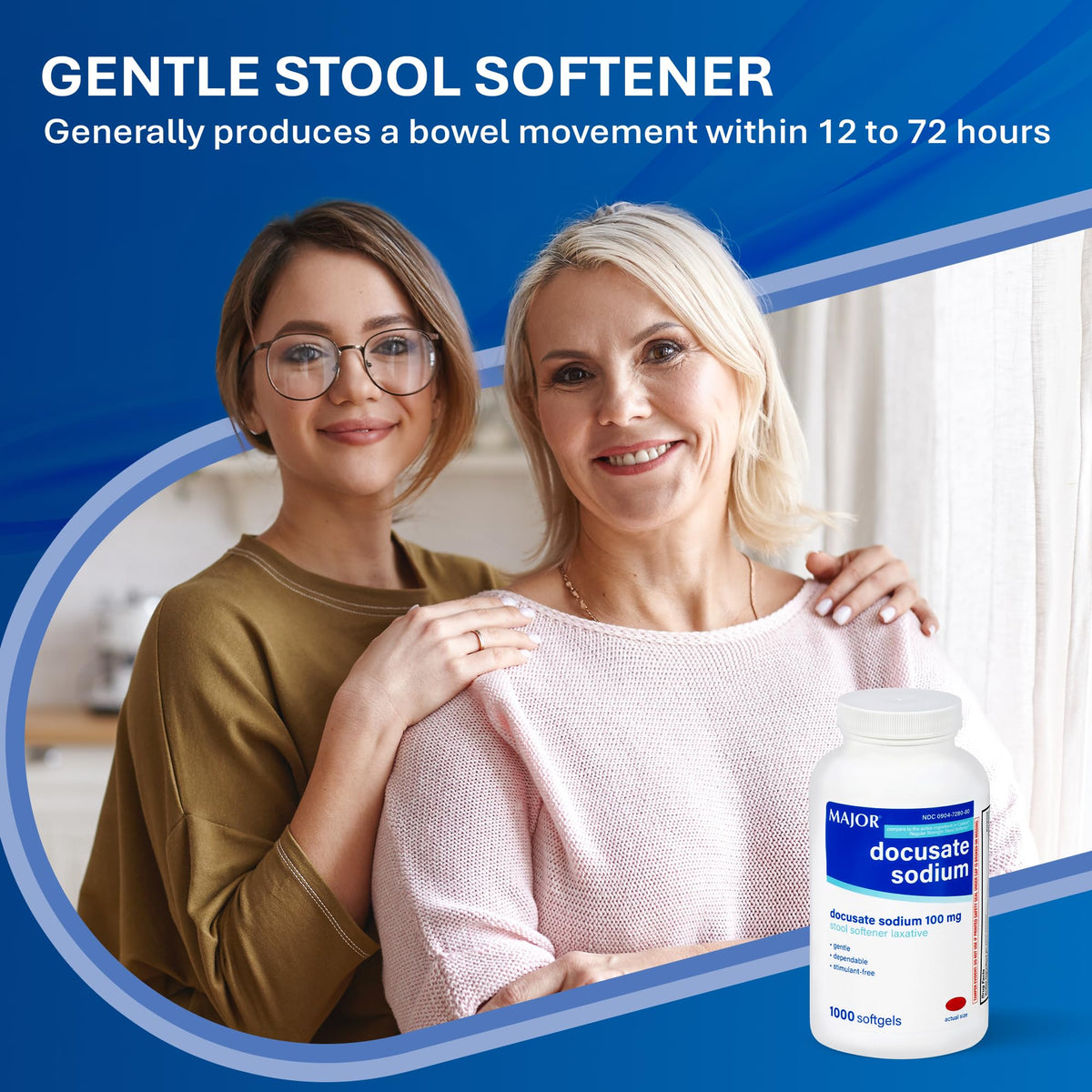 MAJOR Docusate Sodium 100mg Stool Softener - 1000 Softgels - image 4