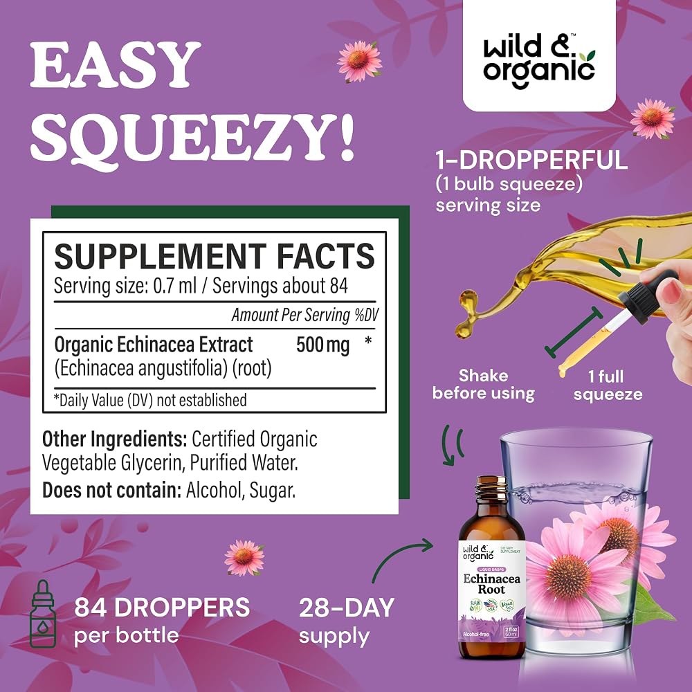 Wild & Organic Echinacea Drops - Organic Echinacea Tincture