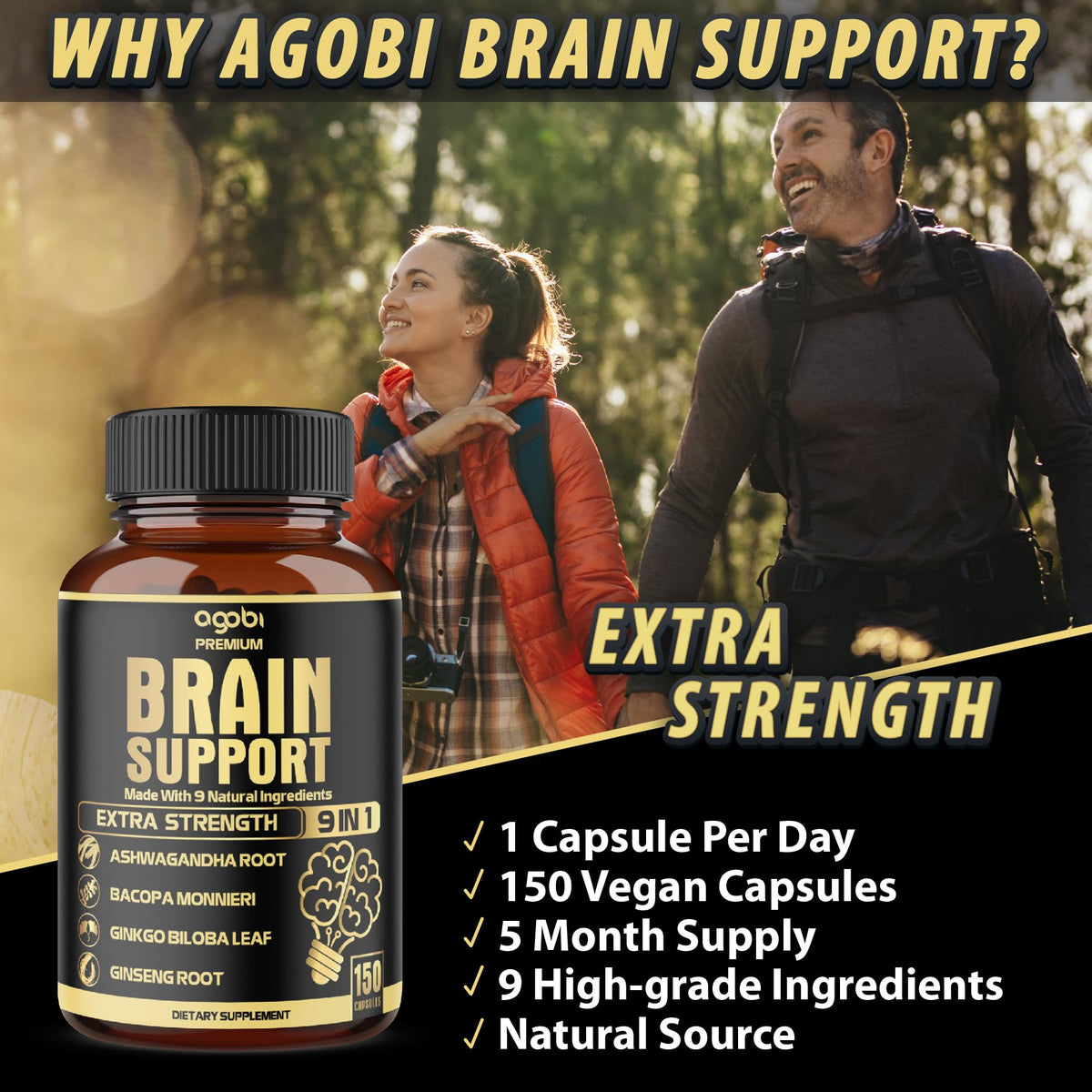 agobi 9in1 Brain Support Supplement - 150 Capsules - image 5