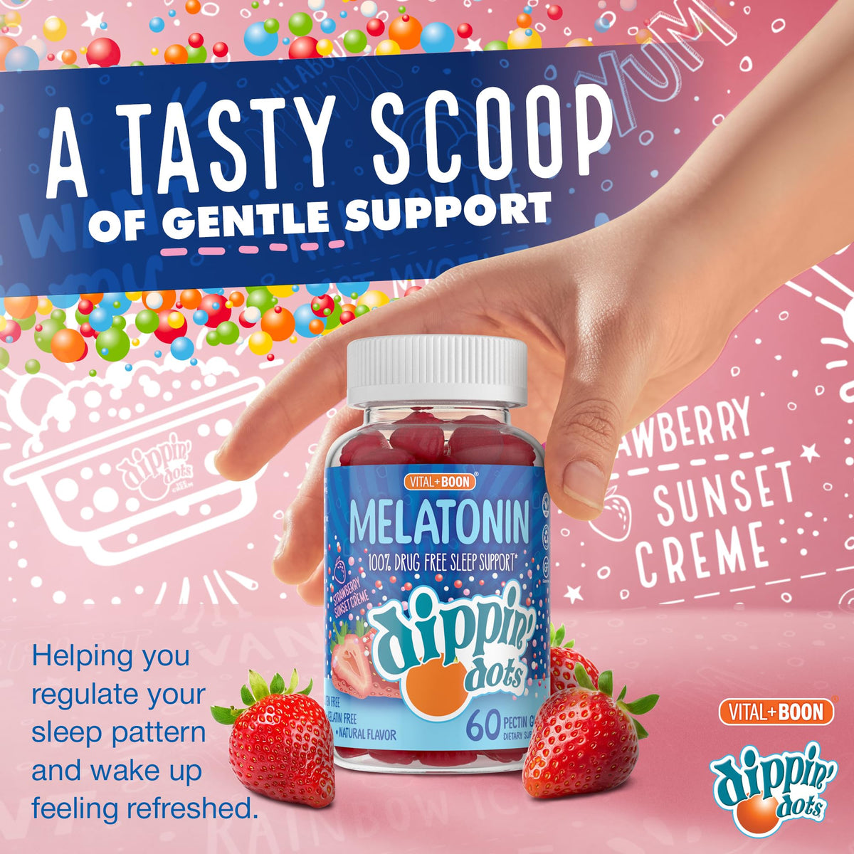 Vital+Boon Dippin' Dots Kids Melatonin Gummies Sleep Aid 2.5mg - 60 Count - image 7
