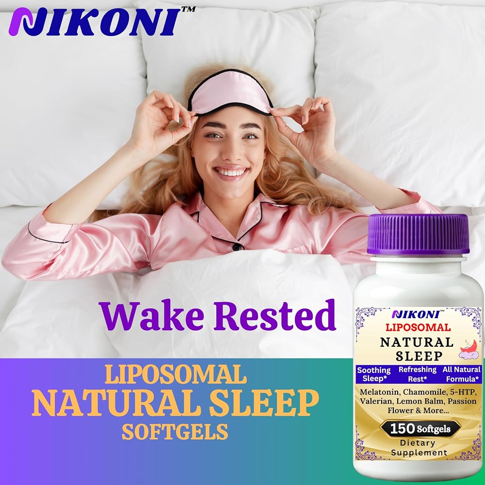 Nikoni Liposomal Natural Sleep Aid Supplement - 300 Softgels - image 4