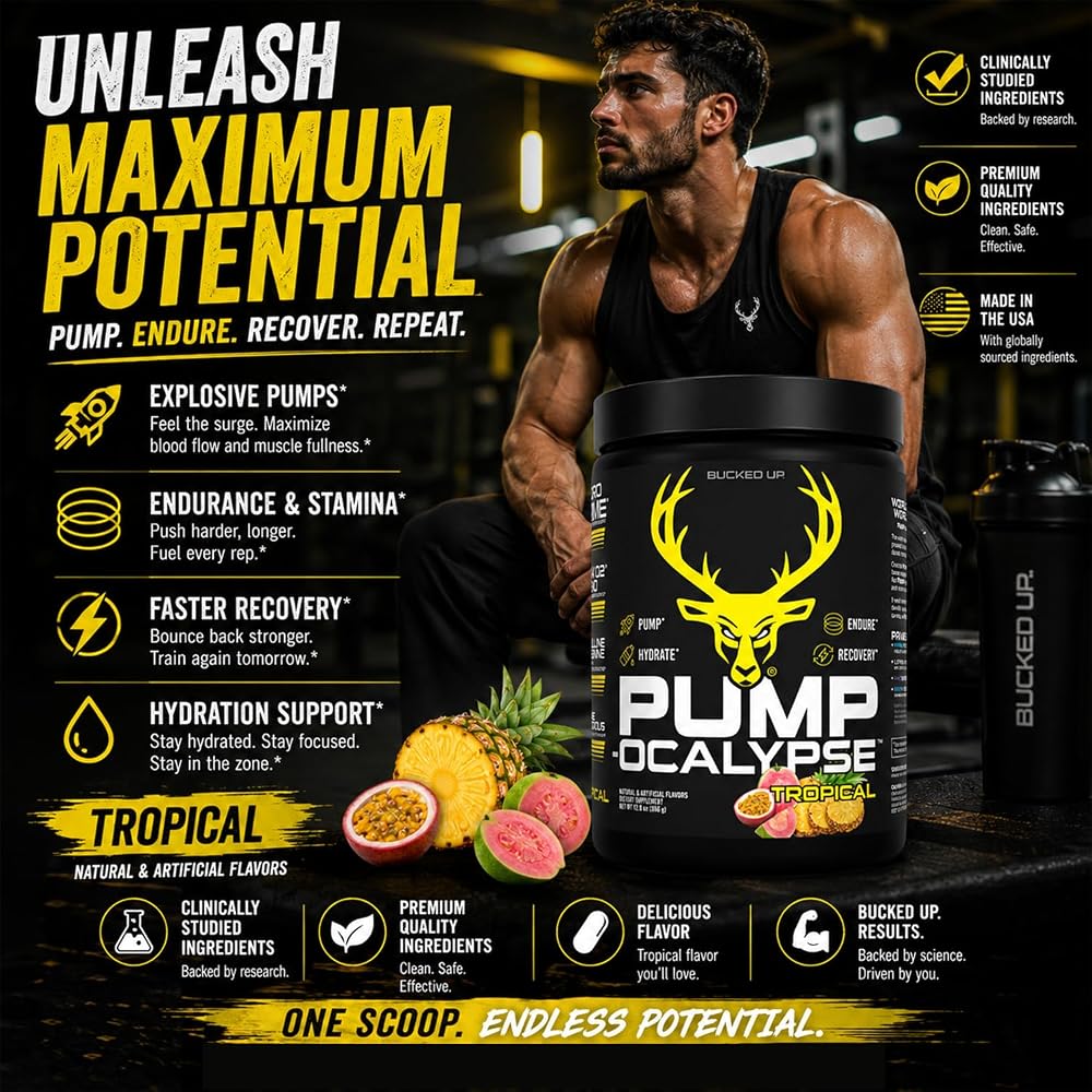 Bucked Up Pump-ocalypse Tropical Nitric Oxide Booster - 12.9 oz - image 6