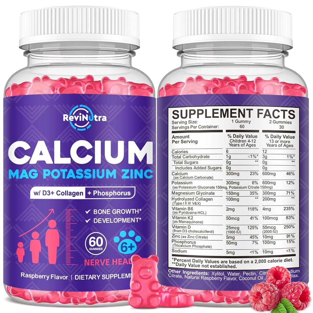 ReviNutra Calcium Potassium Magnesium Gummies for Kids & Adults