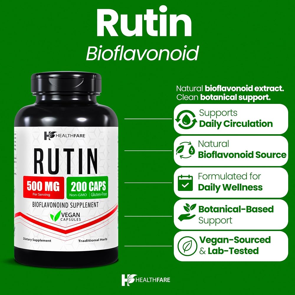Healthfare Rutin Supplement Natural Bioflavonoid - 200 Capsules - image 2