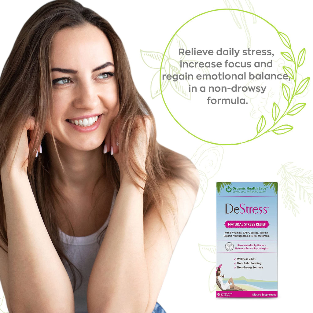 Organic Health Labs DeStress Veggie Capsules with Ashwagandha - 30 Capsules - image 2
