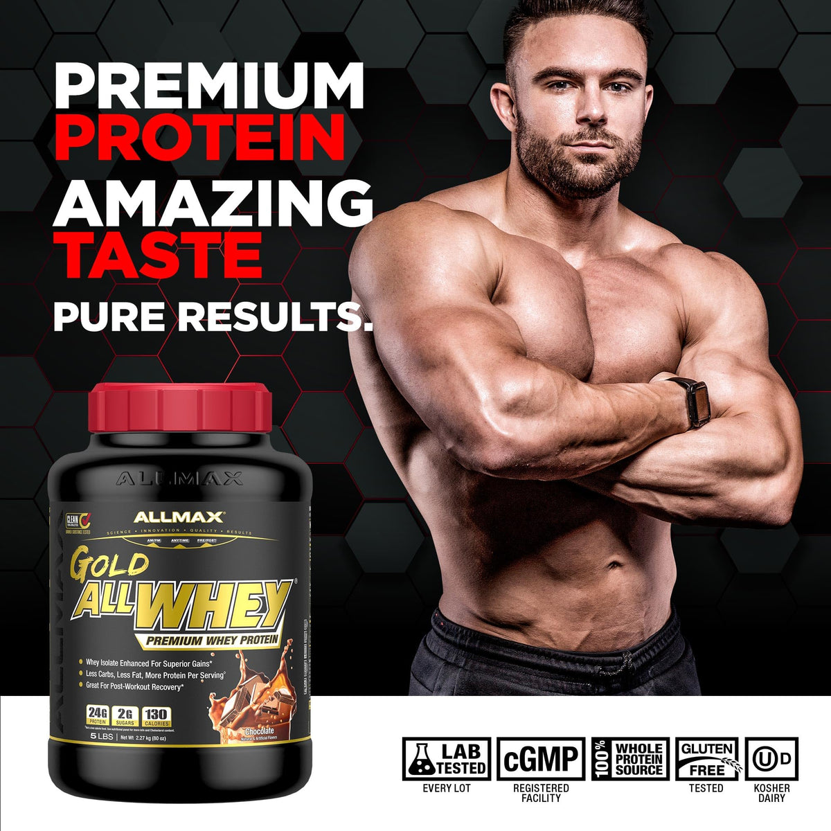 ALLMAX AllWhey Gold Whey Protein Powder, Chocolate Peanut Butter - 5 lb - image 2