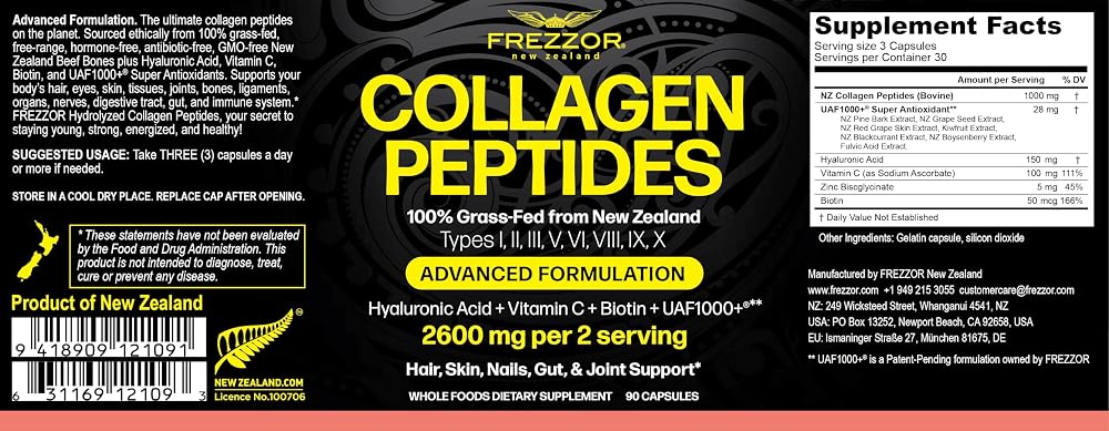FREZZOR Collagen Peptides with UAF1000+ - 90 Capsules - image 2