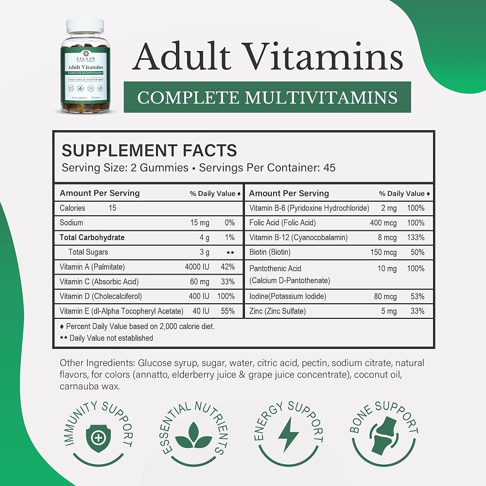 Salaam Nutritionals Adult Multivitamins - 270 Gummies - image 3