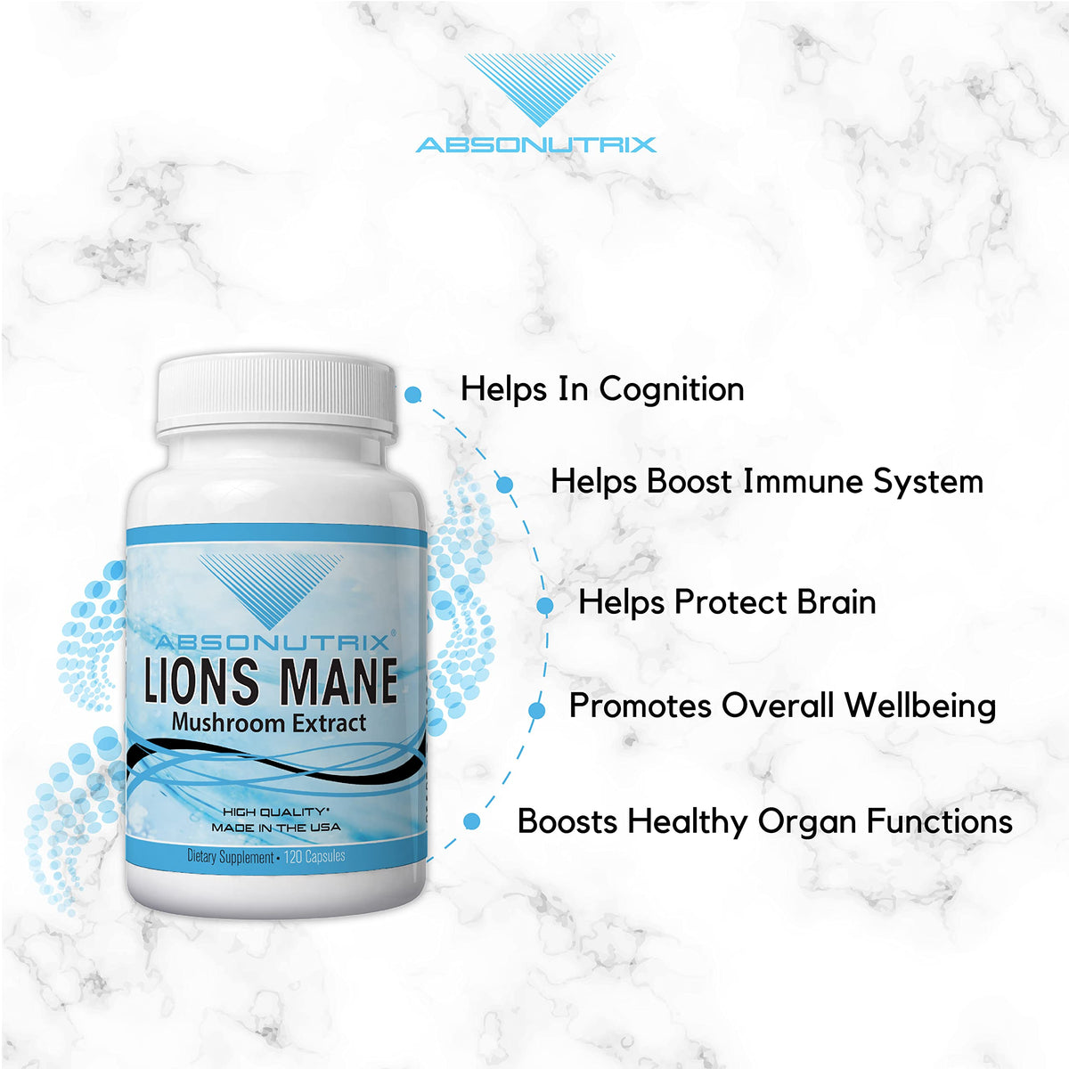 Absonutrix Lion's Mane Mushroom Extract 500 mg - 120 Capsules - image 7