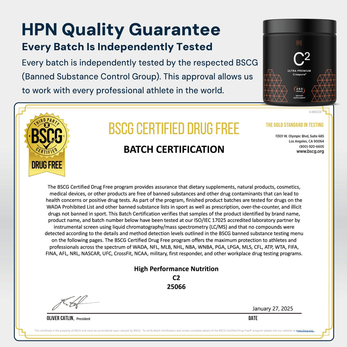 HPN C2 Creapure Creatine Monohydrate for Strength & Recovery - 60 Servings - image 4