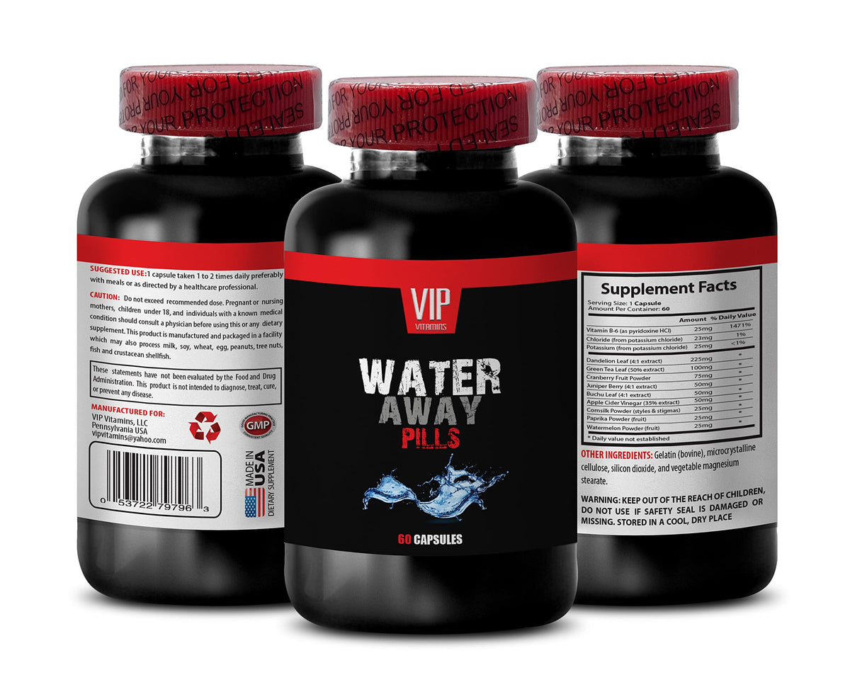 VIP Vitamins Water Away Diuretic Pills - 60 Capsules