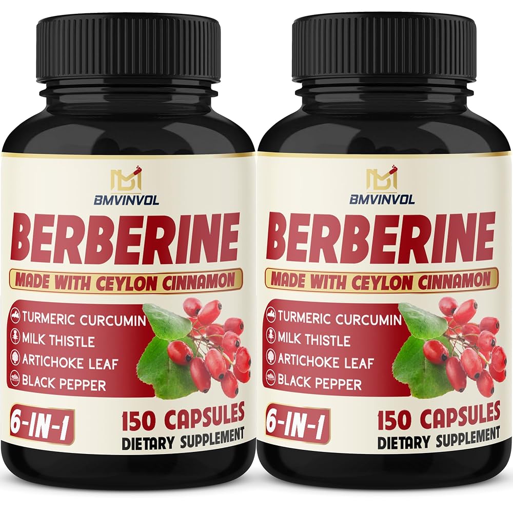 BMVINVOL Berberine HCl with Ceylon Cinnamon Supplement - 300 Capsules