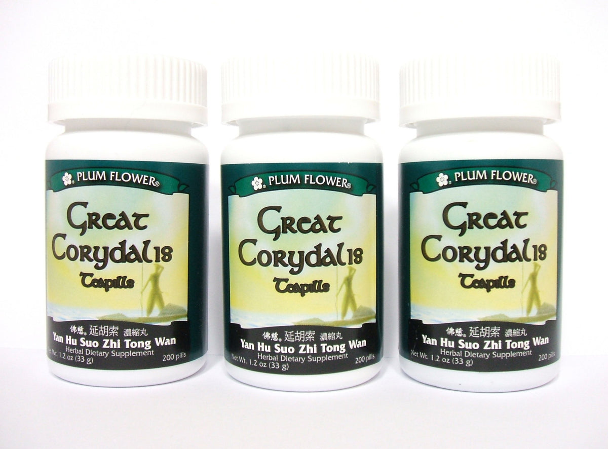 Mayway Great Corydalis Teapills Yan Hu Suo Zhi Tong Wan - 3 x 200 Pills