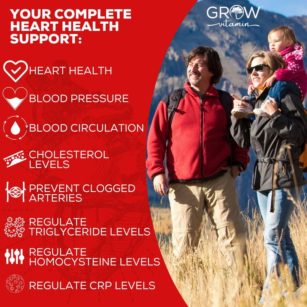 Grow Vitamin Heart Support Supplement - 90 Capsules - image 3