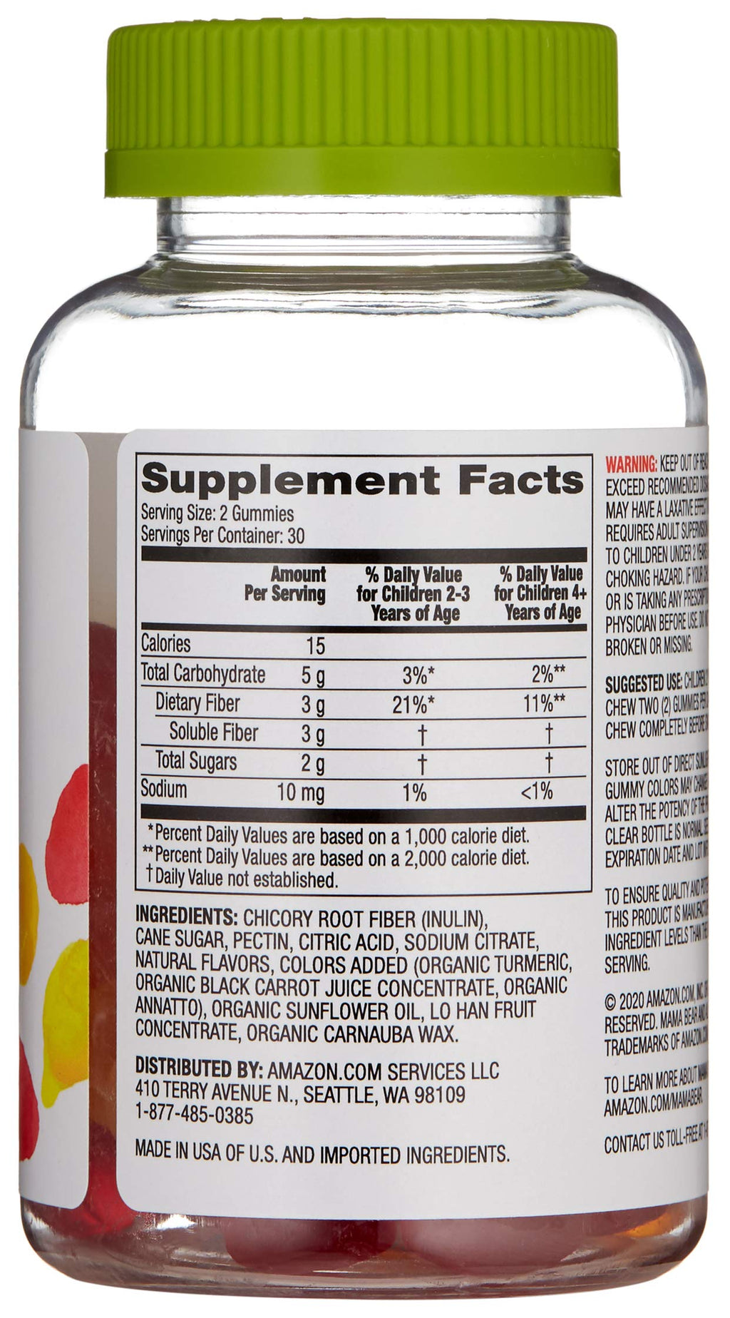 Mama Bear Kids Fiber Gummies Orange - 60 Count - image 2