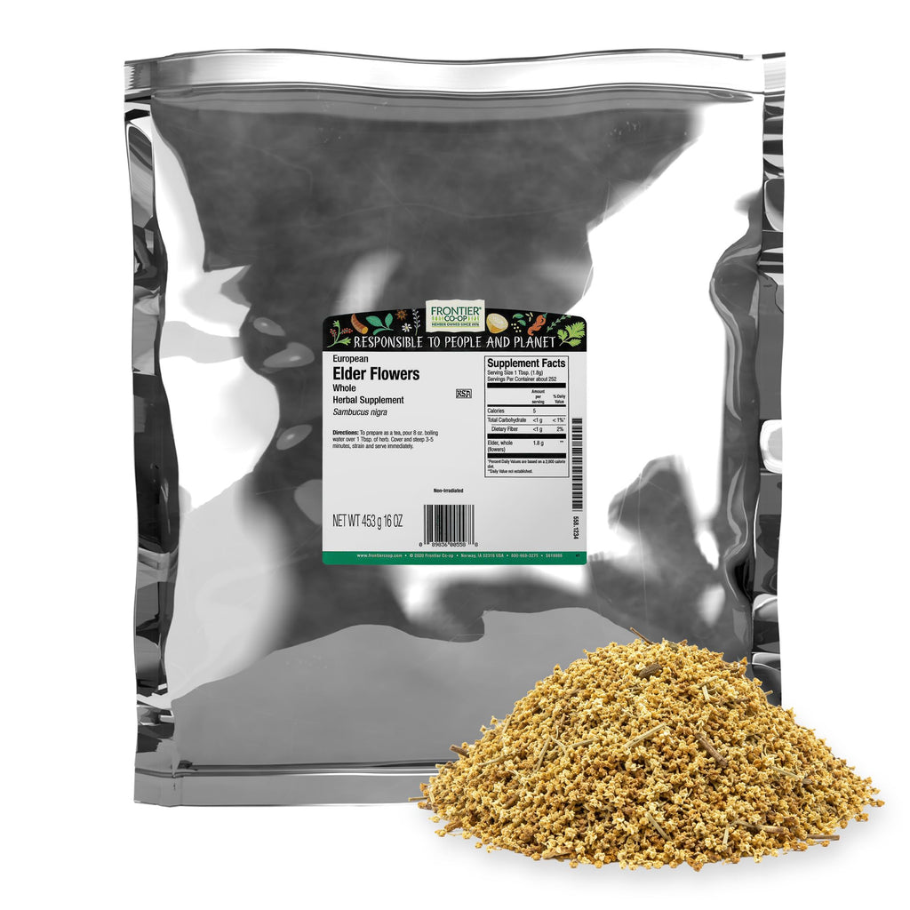Frontier Co-op Dried Elder Flowers, 1lb Bulk Bag