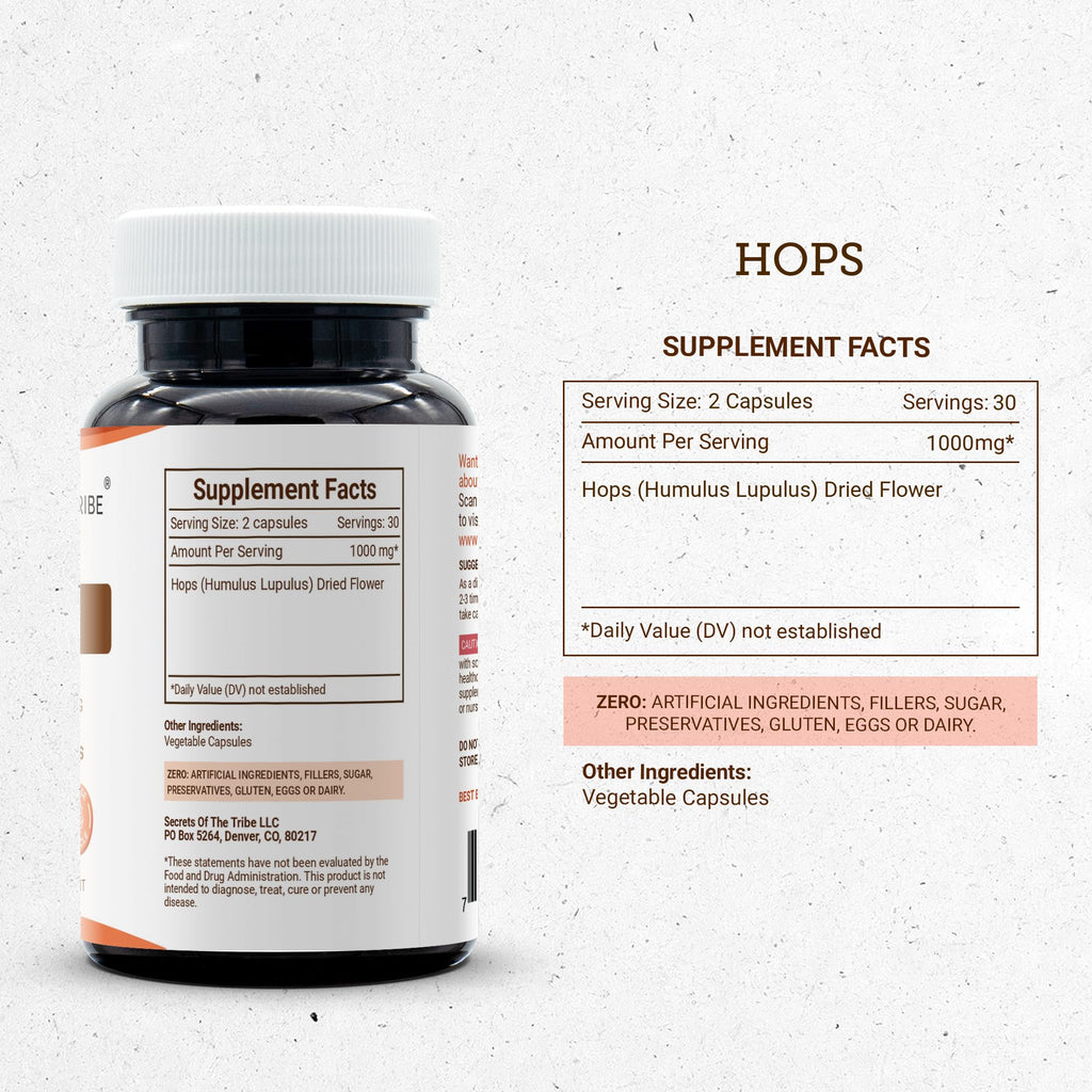 Secrets of the Tribe Hops 60/120 Capsules