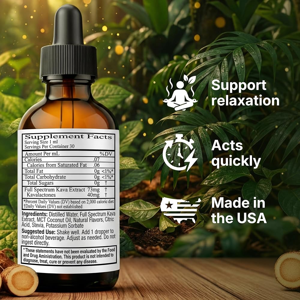 PRIMO KAVA Kava Drops 40mg Calm and Relaxation - 1 Fl Oz - image 5