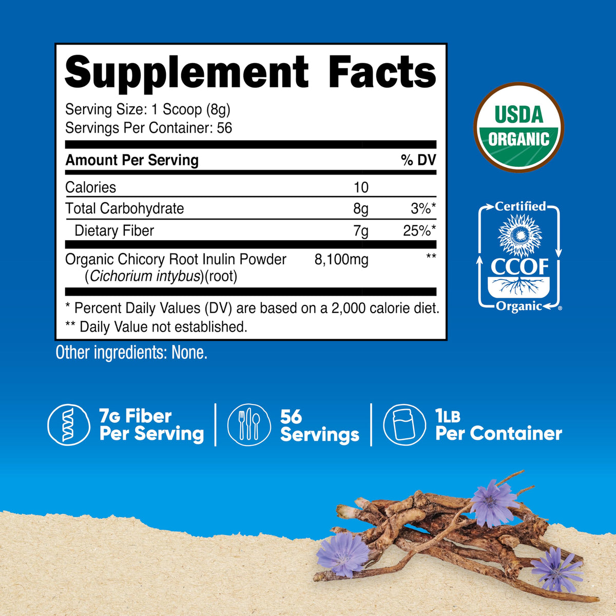 Nutricost Organic Inulin Powder Dietary Fibre - 454 Grams - image 2