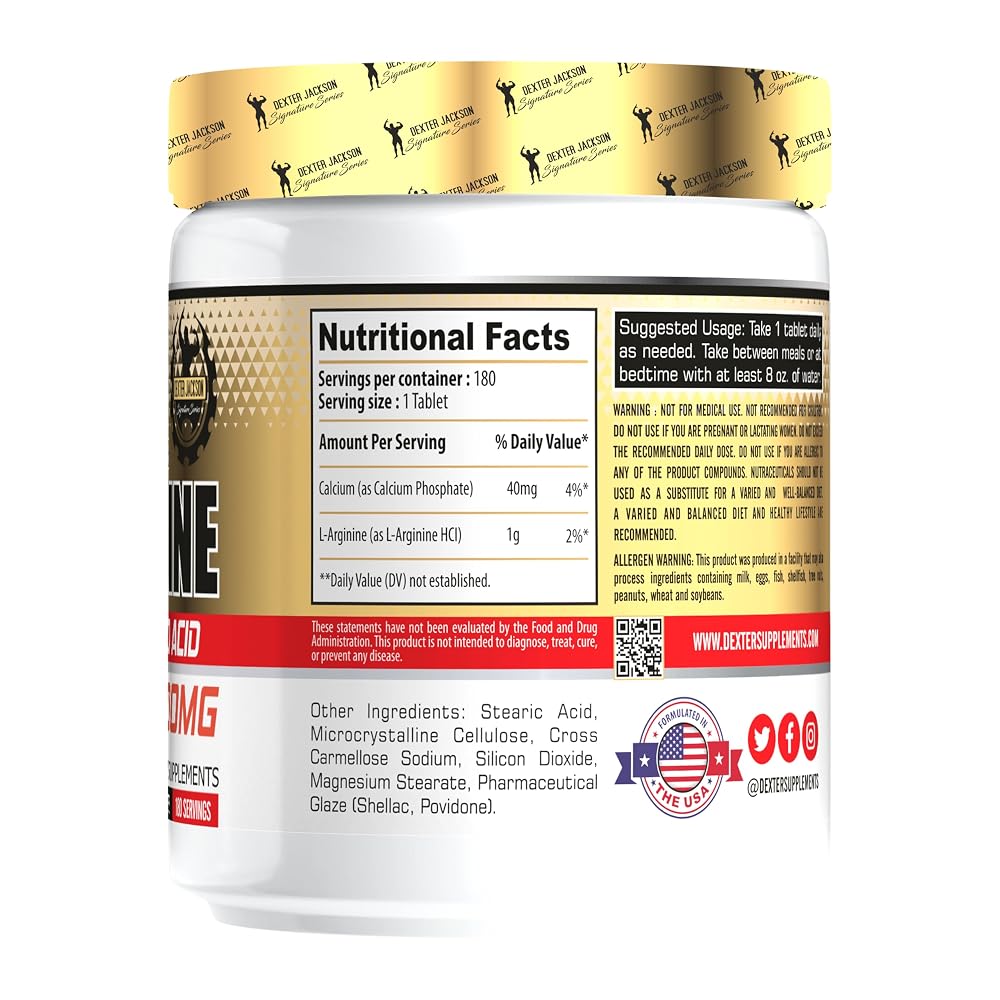 Dexter Jackson Gold Series L-Arginine 1000mg - 180 Tablets - image 3