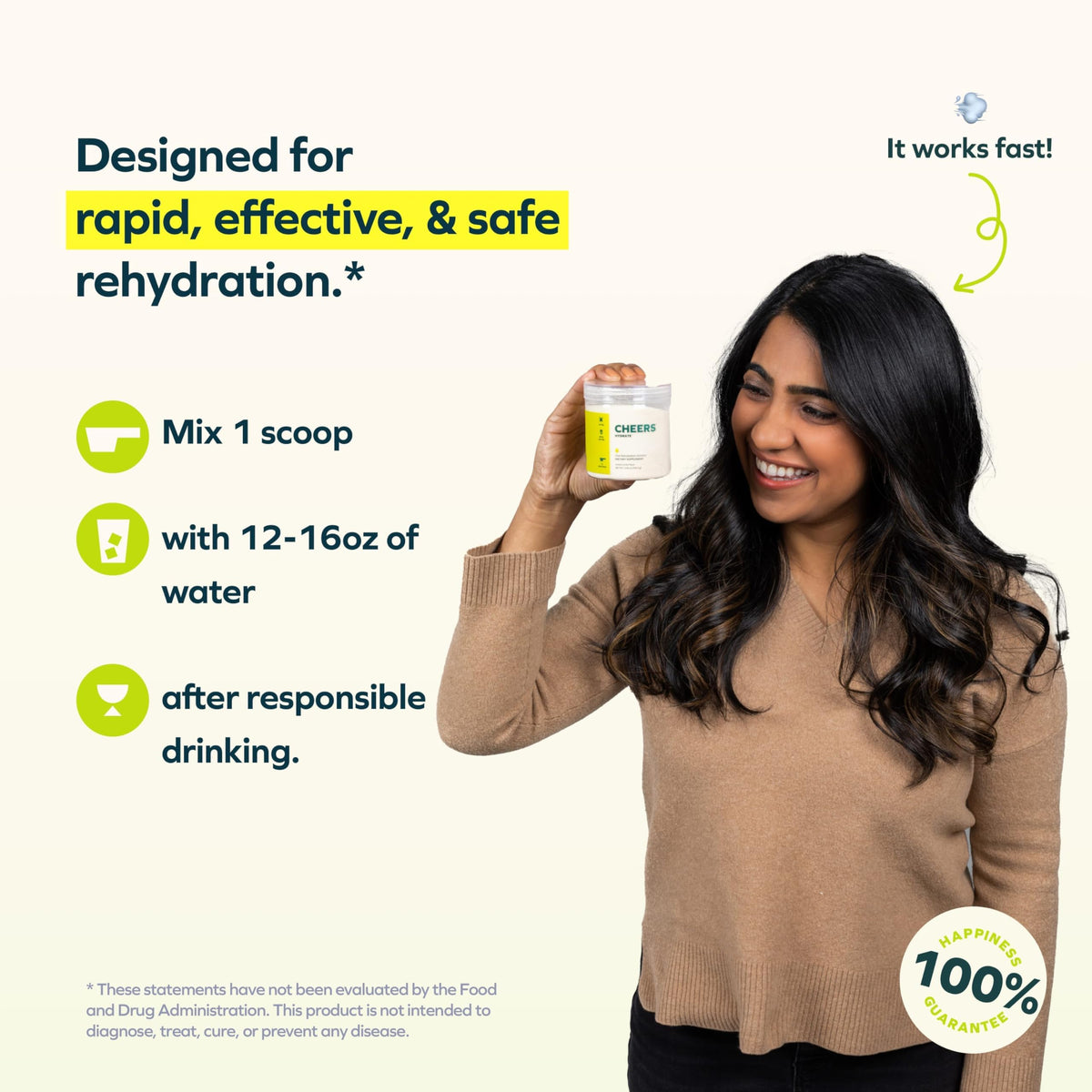 Cheers Hydrate Oral Rehydration Solution Lemon Lime - 12 Servings - image 2