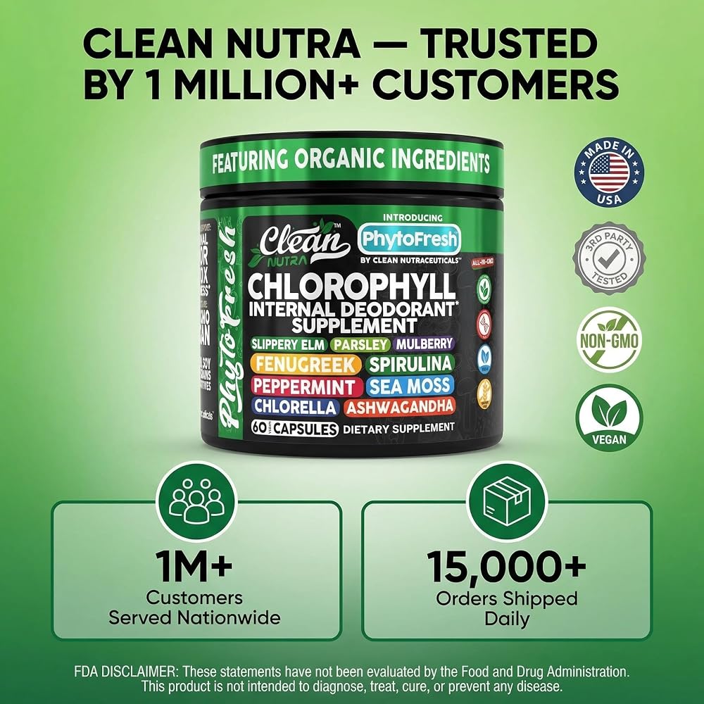 Clean Nutra Chlorophyll Capsules Supplement Internal Deodorant - image 8