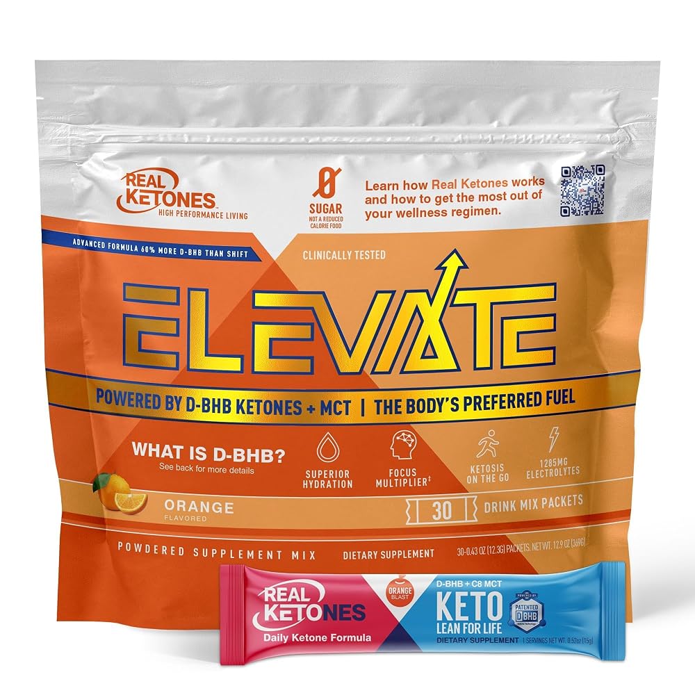 Real Ketones MCT & BHB Exogenous Ketones Drink Mix Packets Elevate