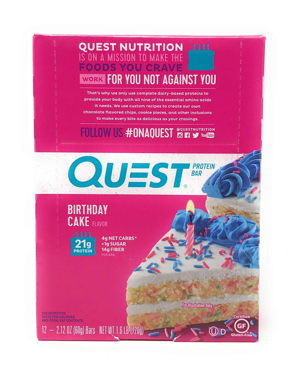 Quest Bar Birthday Cake Protein Bar - 12 Pack