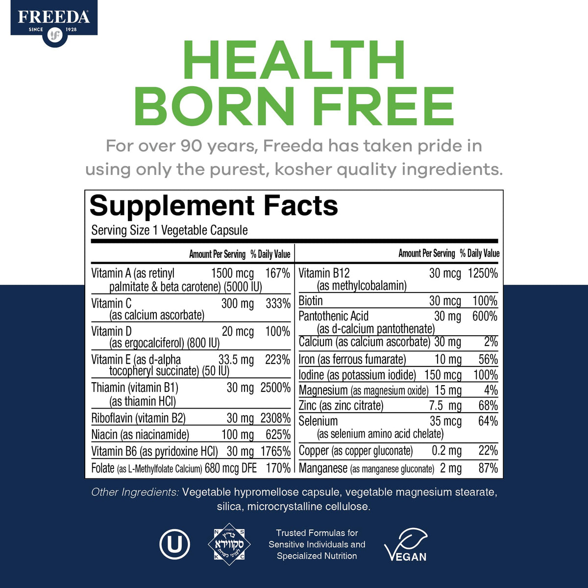 FREEDA Quintabs-M Multivitamin with Iron - 100 Capsules - image 4