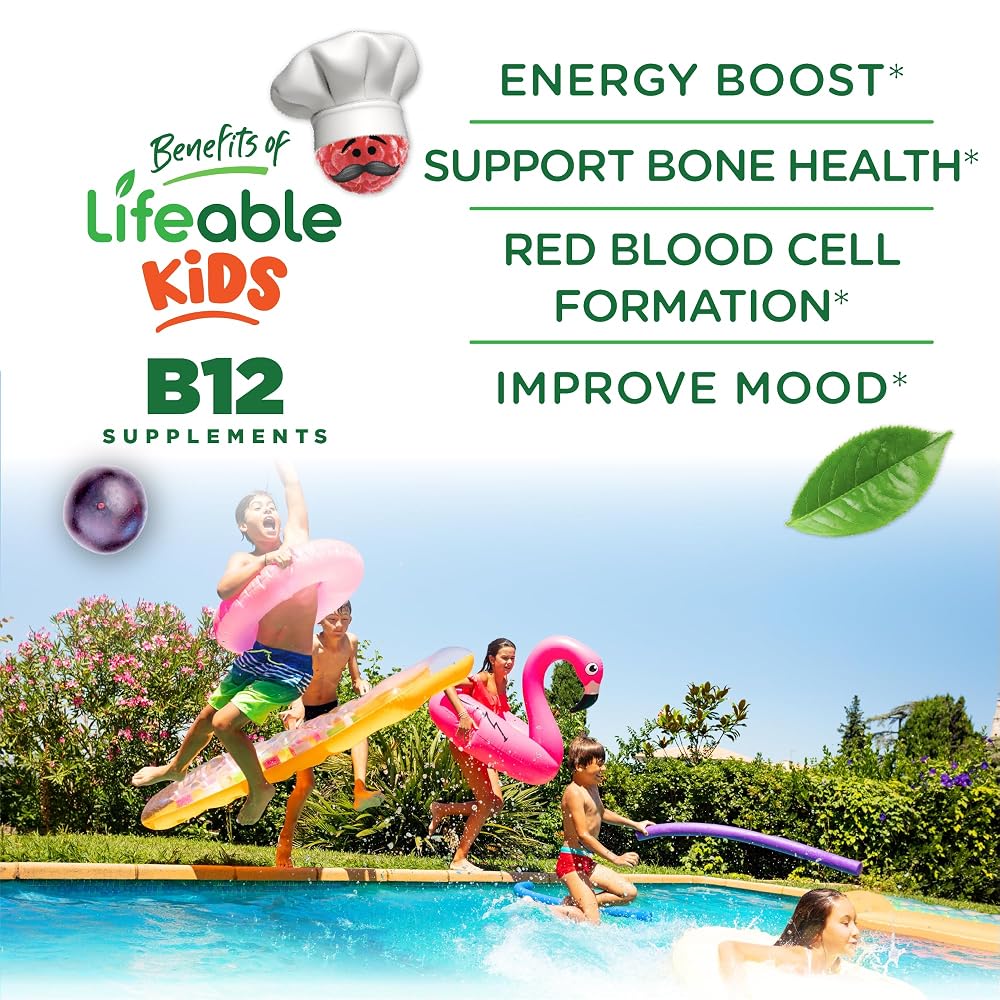 Lifeable Sugar Free Kids Vitamin B12 Gummies 1000 mcg - 90 Gummies - image 3
