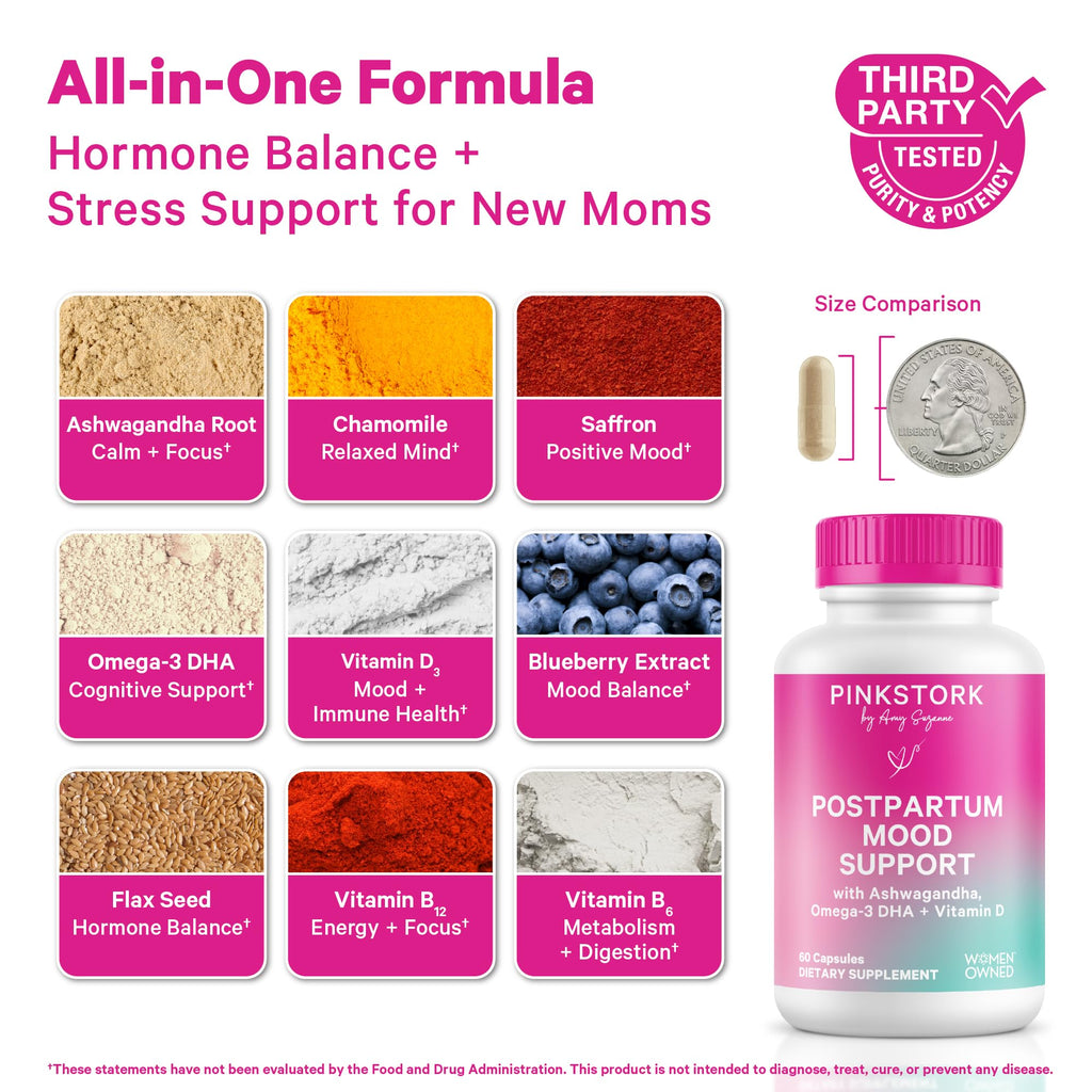 Pink Stork Postpartum Mood Support - 60 Capsules - image 2
