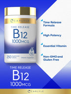 Carlyle B12 Vitamin 1000 mcg Time Release - 250 Tablets - image 4