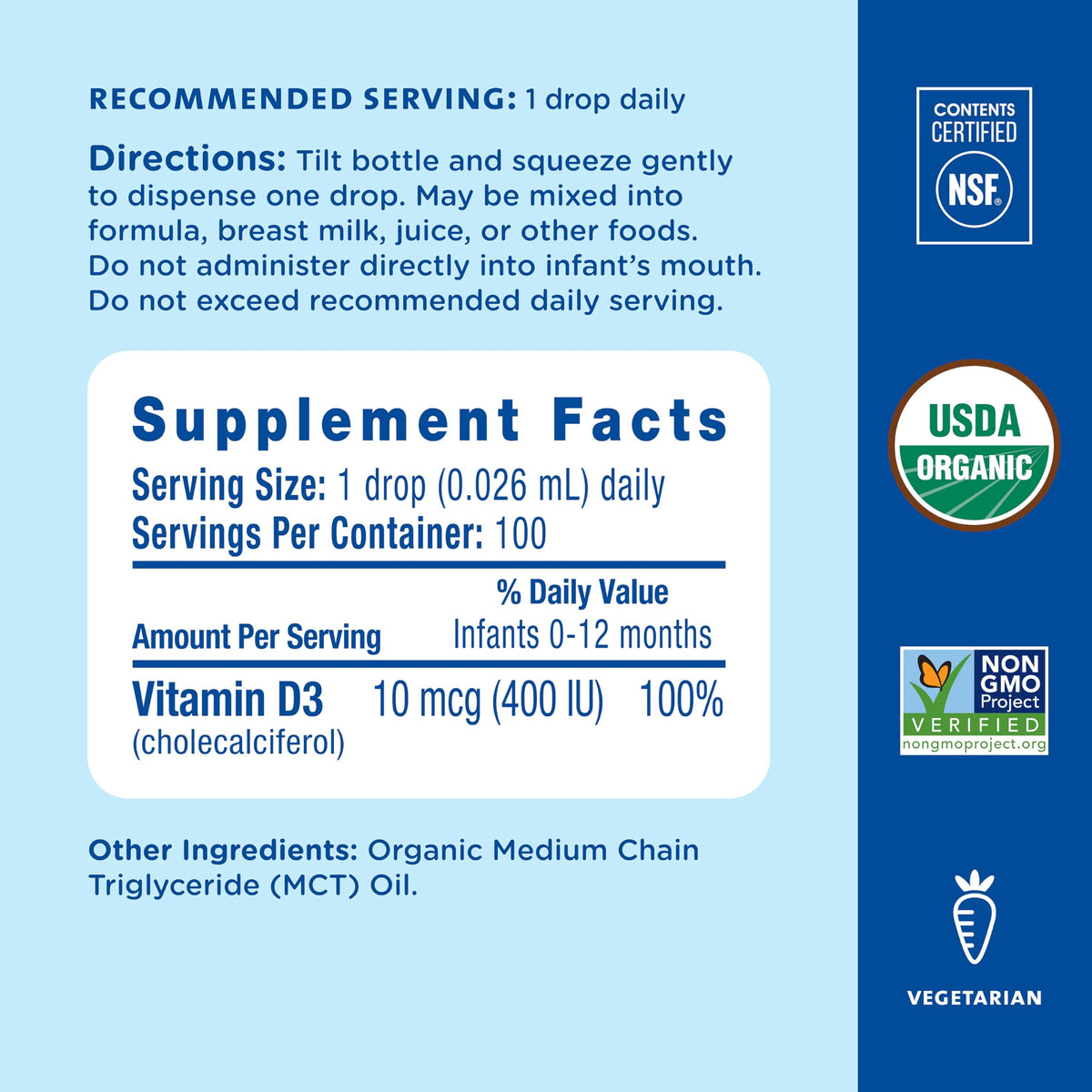 Mommy's Bliss Organic Baby Vitamin D Drops - 90 Servings - image 5