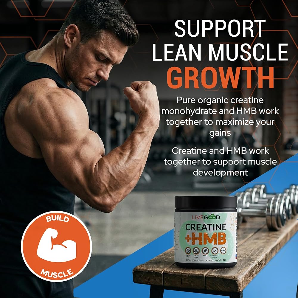 LIVEGOOD Creatine Monohydrate with HMB Powder - 30 Servings - image 4