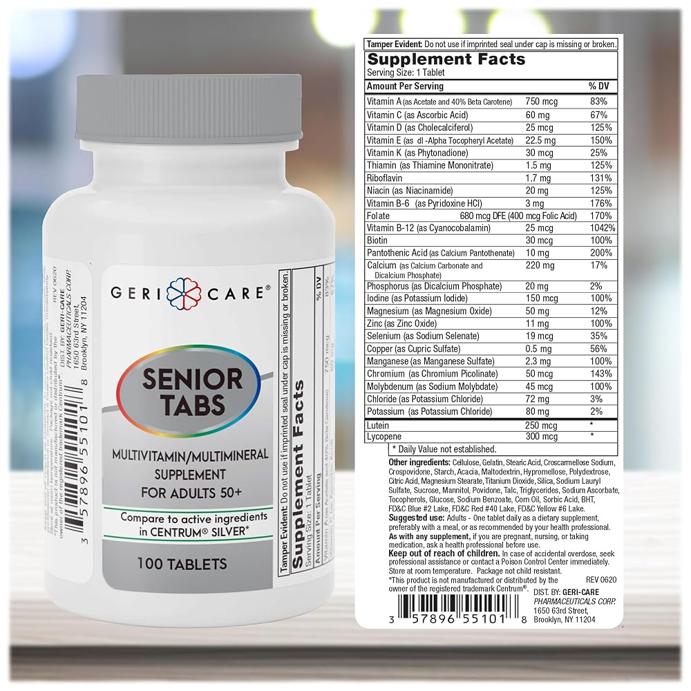 GeriCare Senior Tab 50+ Multivitamin and Minerals - 100 Tablets - image 3