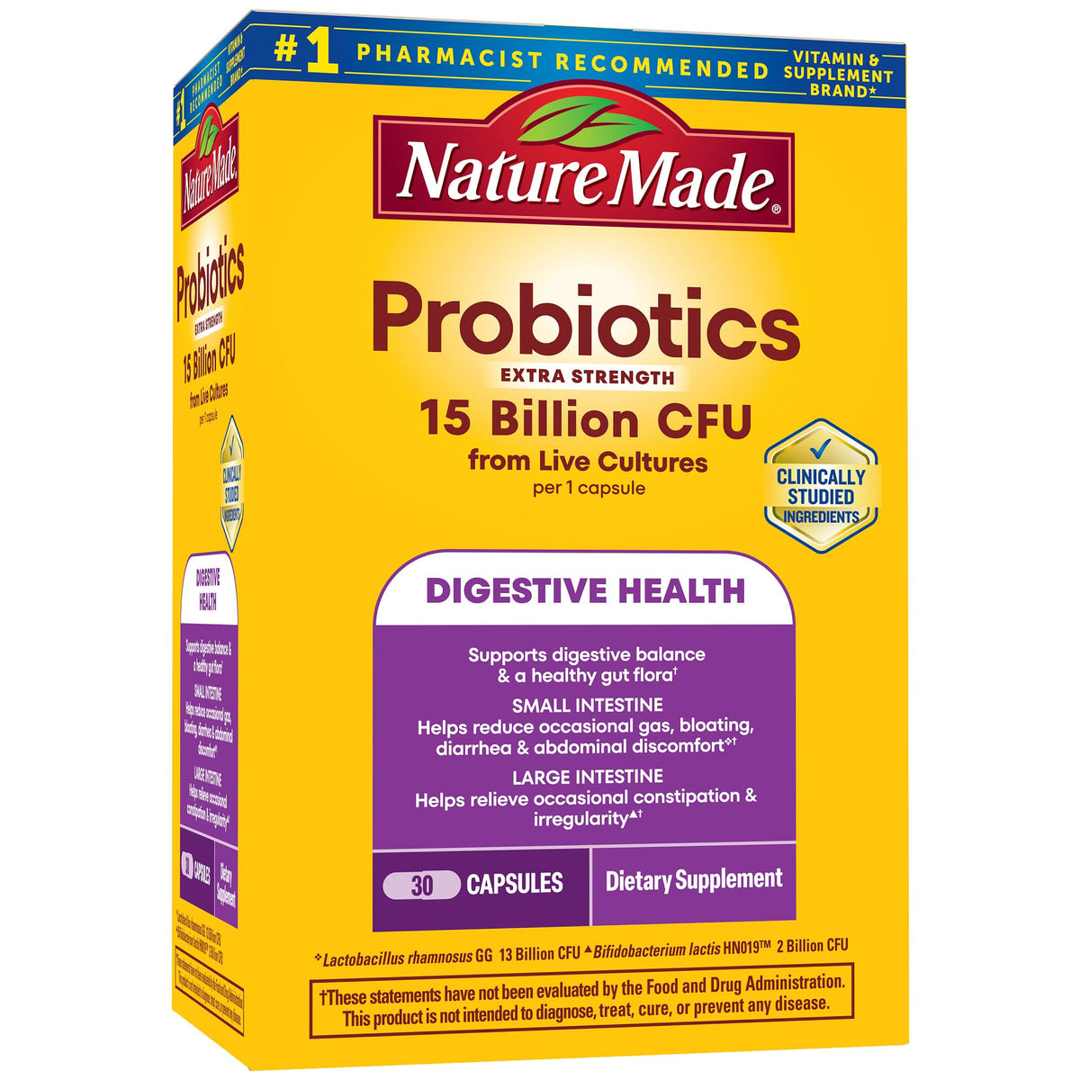 Nature Made Probiotics for Digestive Health - 30 Capsules