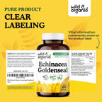 Wild & Organic Echinacea Goldenseal Capsules Immune Support - 180 Count - image 7