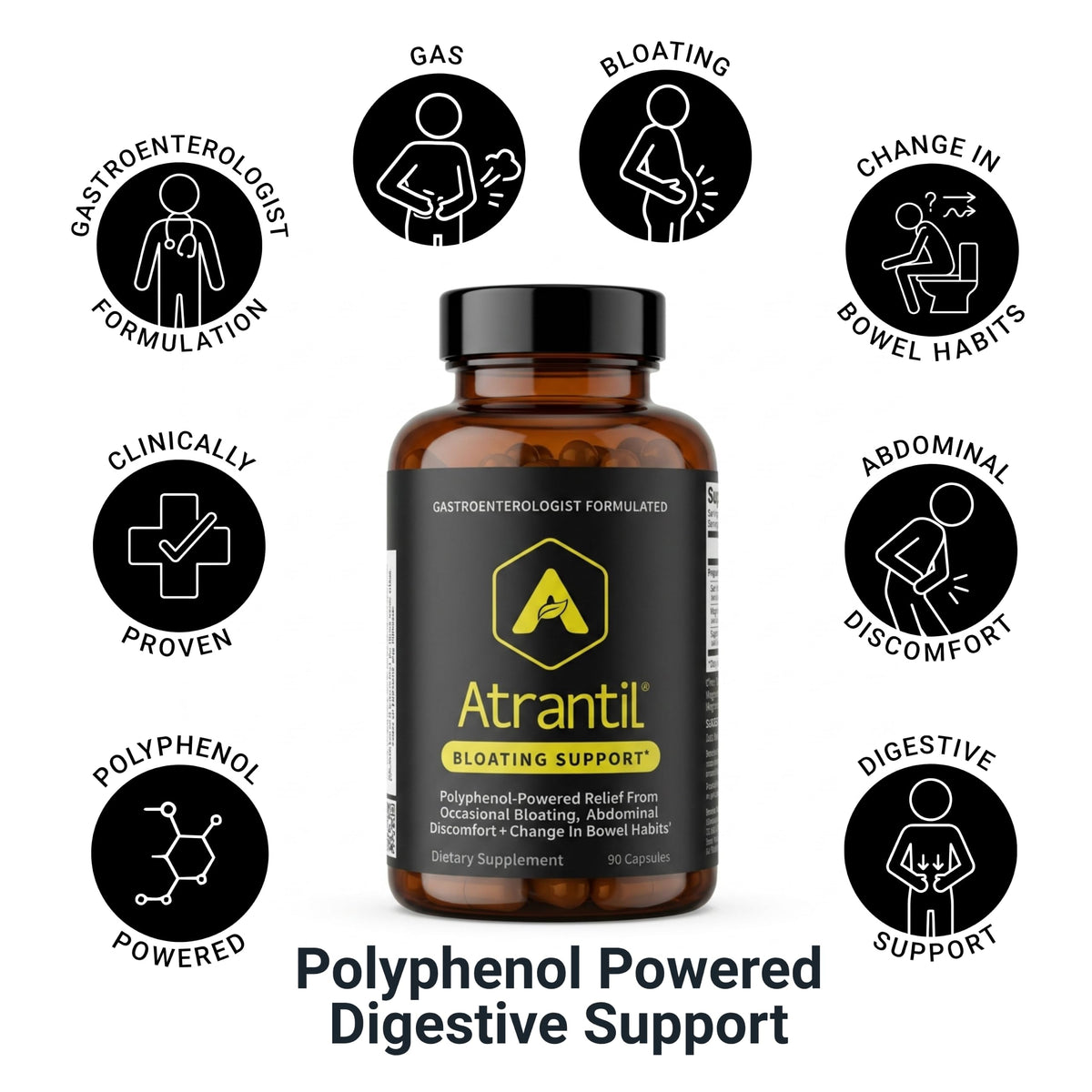 Atrantil Gas and Bloating Relief Digestive Health - 90 Capsules - image 4