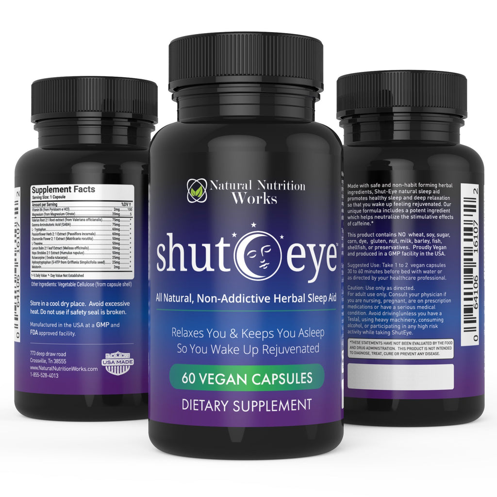 Natural Nutrition Works Shut Eye Sleep Aid with Rutacarpine - 60 Capsules - image 2