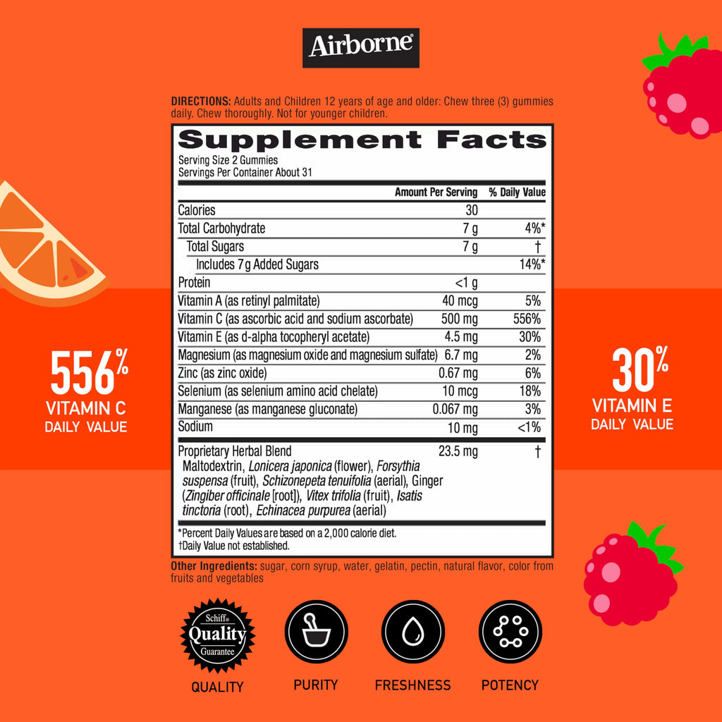 Airborne Kids Vitamin C Gummies Immune Support - 63 Gummies - image 3
