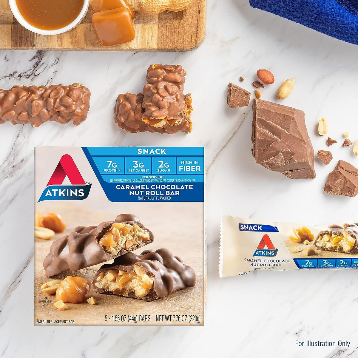 Atkins Caramel Chocolate Nut Roll Protein Bar - 30 Count - image 5
