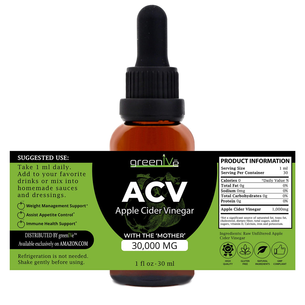 GreenIVe Apple Cider Vinegar Drops with The Mother - 1 fl oz - image 2